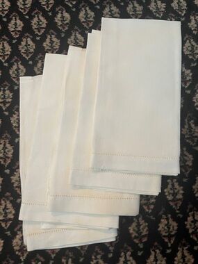 Set (5) Hemstitched Linen Napkins